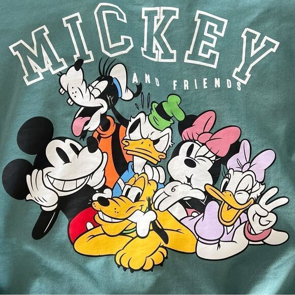 Disney Mickey and Friends soft Aqua Green Zip-Up Hoodie, XS - Picture 2 of 8